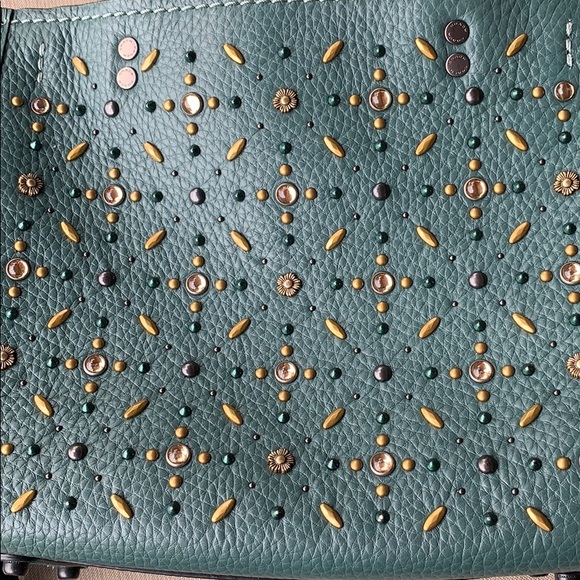 *SOLD* NWOT Coach Studded Rogue in Dark Turquoise - Picture 4 of 16